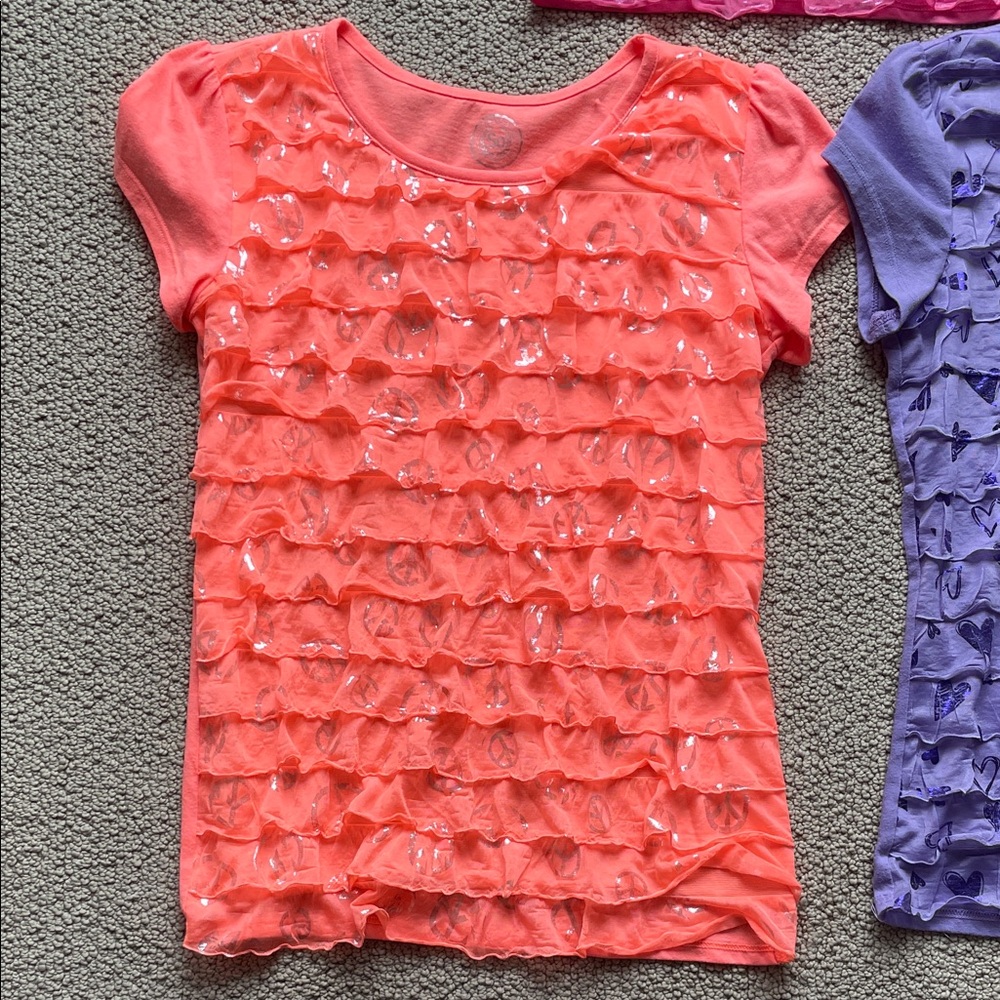 Colorful Kids Ruffle Tops Set - Picture 2 of 8